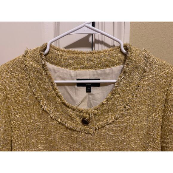 Talbots Gold Tweed Classic Jackie O Blazer Gold Buttons Petite Size 16 - Picture 4 of 12